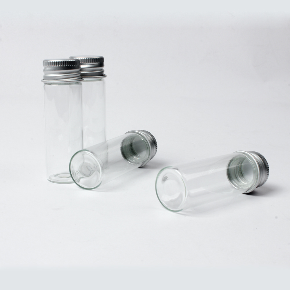 29543 transparent glass bottle with aluminum cap 4pcs 
