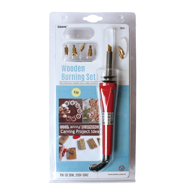 28028 Professional Wooden burning Pen Set with 6pc tips