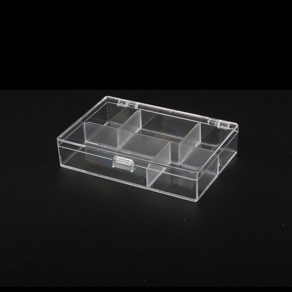 21837 Clear Plastic Hard Bead Container 5 spaces
