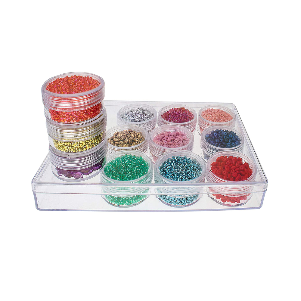 21813 Clear Plastic Storage System with 12 inner boxes