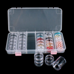 21811 Personalized box clear plastic bead box 25 detachable 