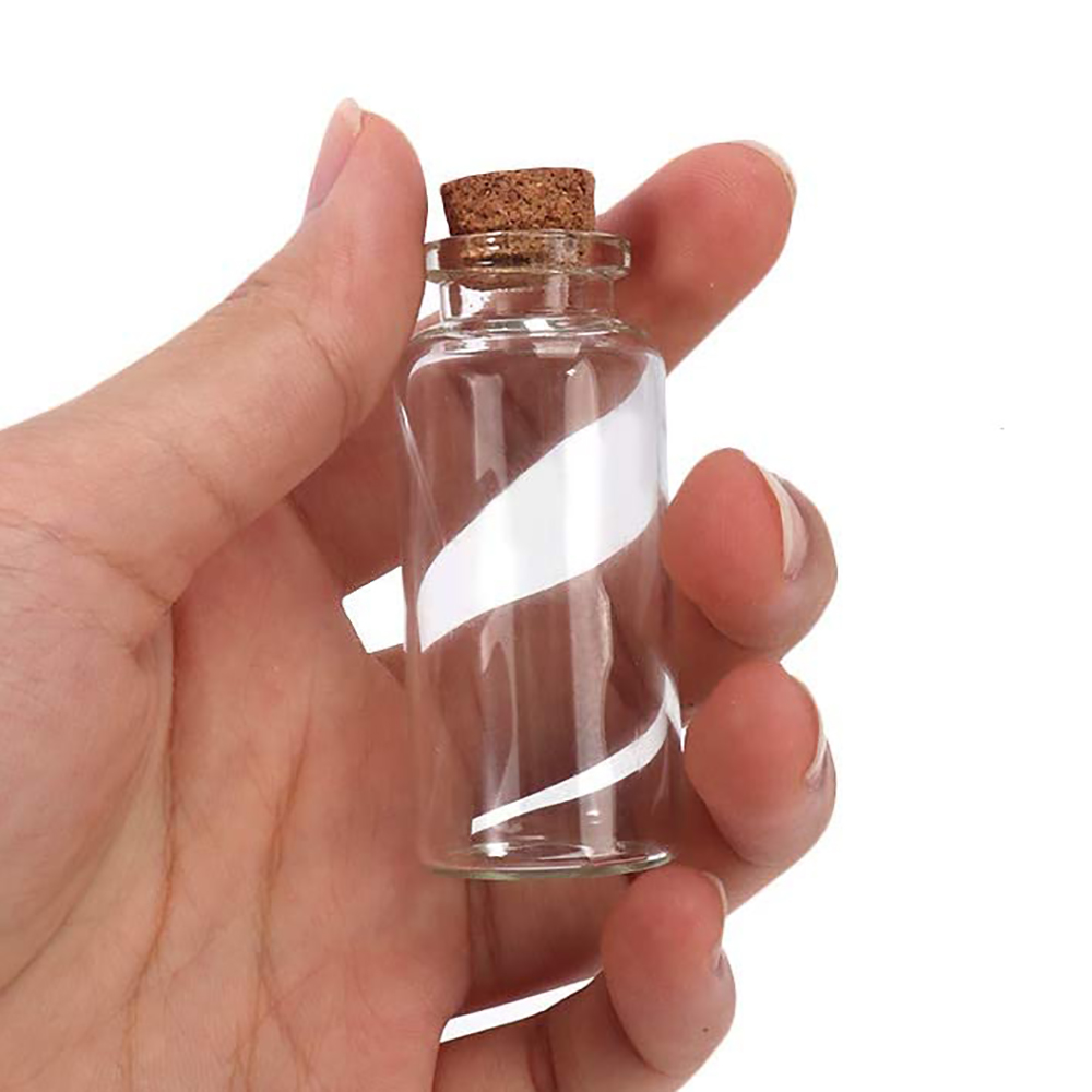 21993 2017 new customized clear glass bottle with cork stopper