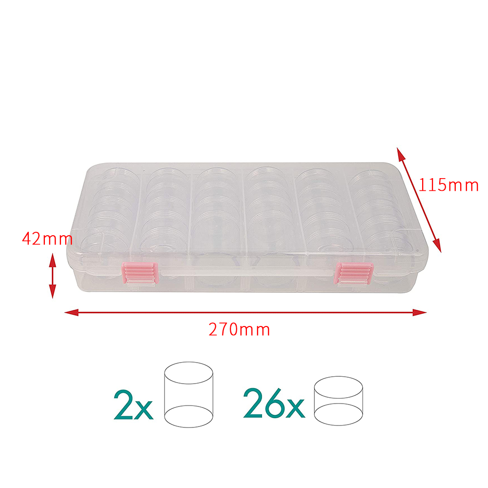21811 Personalized box clear plastic bead box 25 detachable 
