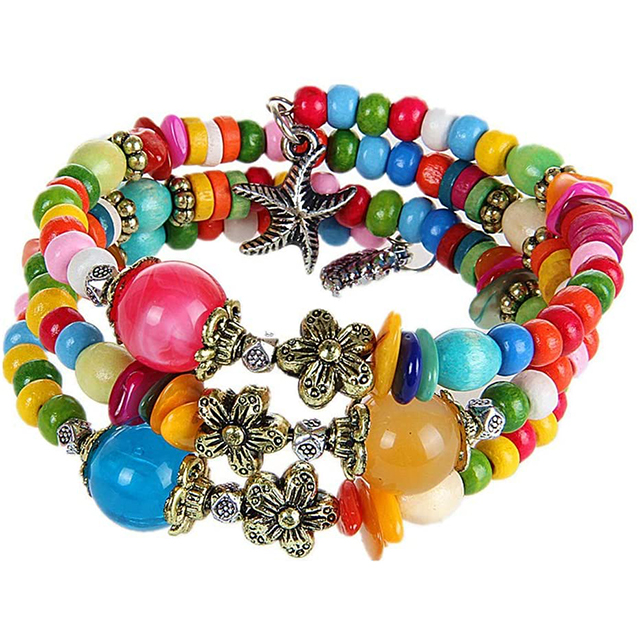 66763 66764 colorful wooden beads
