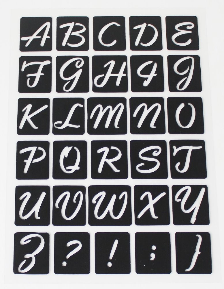 27652 30 PC/PZ Custom PVC reusable Alphabet adhesive stencil for art and craft drawing